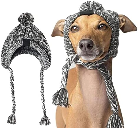כובע פום פום קוטבי של דייקו, כובע סרוג לכלב חיות מחמד חם, כובע סרוג כלב חיות מחמד, כובעים לכלבים
