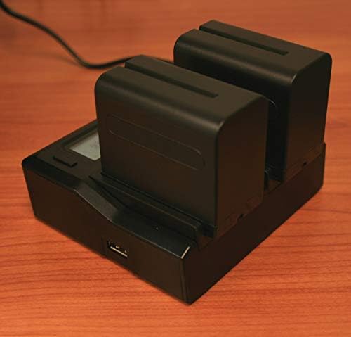 Wasabi Power כפול LCD מטען סוללות עבור Sony NP-F550 NP-F570 NP-F750 NP-F770 NP-F930 NP-F950 NP-F960 NP-FM55H