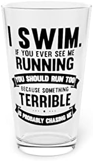 בירה כוס ליטר 16 עוז הומוריסטי שחיינים גב מים ספורט מאהב מצחיק שחייה לשחות משחקים 16 עוז