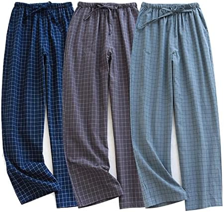 מכנסי פיג'מה לגברים של Stmaher כותנה PJS תחתונים קלים תחתונים של פיג'מה קלים מכנסיים סרוגים ארוגים עם כיס