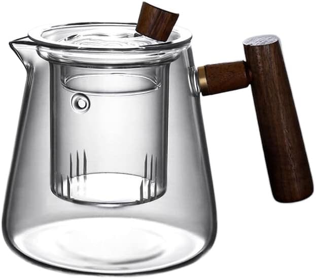 קומקום פרחי זכוכית מבשלת תה מבשלת תה סיר יחיד סיר יחיד פילטר עמיד בטמפרטורה גבוהה קיבולת גדולה