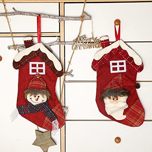 עצבני אירופאי סגנון חג המולד גרב סוכריות תיק אביזרי קטן מתנות מתנת תיק גרבי סנטה דקורטיבי תליון מראה אחורית