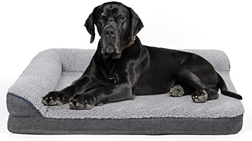 מיטות כלבים של Sicilaien לכלבים גדולים, מיטת ספה מחמד נוחה, ארגז ביצה מיטות כלבים קצף אורתופדי,