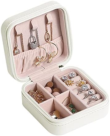קופסת תכשיטים לנשים, מיני קופסת אחסון תכשיטים ניידים לטבעות, עגילים, שרשראות