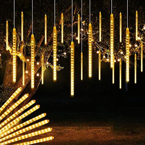 אורות מקלחת מטאור של אבנלו אורות חיצוניים אורות לעץ, עיצוב תאורה ארוך 20 אינץ '8 צינורות 384 טפטוף אורות