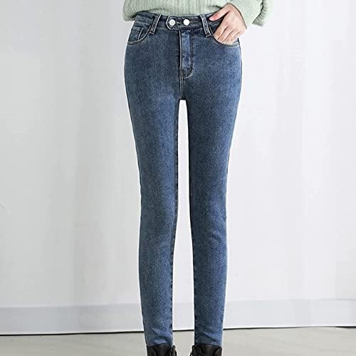 ג'ינס שרפה ג'ינס שרפה של Foviguo מכנסי מכנסיים מרופדים עבים עבים מכנסיים מכנסיים מותניים גבוהים