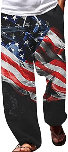 מיאשוי חיצוני גברים אמריקאי דגל פטריוטי מכנסיים לגברים 4 של יולי היפי הרמון מכנסיים בבאגי בוהו