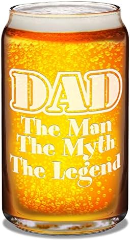 אבא האיש המיתוס האגדה חרוט 16 עוז בירה יכול זכוכית חדש אבא יום הולדת מתנת רעיון עבור אבות יום, אבות, גברים,