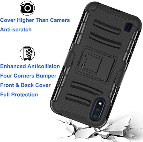 Ailiber Galaxy A01 Case עם נרתיק קליפ חגורה, מגן מסך של סמסונג גלקסי A01, מחזיק עמדות קיק,