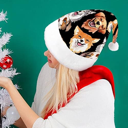 אקזוטי כלב פראי בעלי החיים דפוס חג המולד כובע סנטה כובע מצחיק חג המולד כובעי חג מסיבת כובעי עבור נשים / גברים