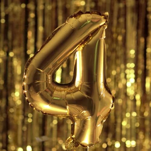 He2, מספר בלונים בגודל 40 אינץ 'מפלגת זהב גדול של מסיבת הליום ליום הולדת קישוטי מסיבת יום הולדת, בלון