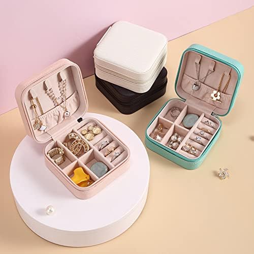 Wior 4 Pack Mini Travel תכשיטים לנשים בנות, מארגן אחסון קופסאות תכשיטים קטנות עם סגירת רוכסן רשתות