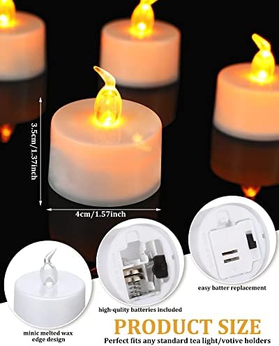 192 חבילה LED תה נרות נרות סוללה המופעלת על אורות תה חמים מצביעים נרות חשמליים חסרי תקע למרכזי שולחן תאורה תאורה
