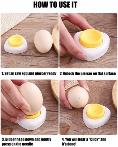 פירסינג ביצי לסת לביצים גולמיות, עם בסיס מגנטי ומנעול בטיחות, קולפן ביצים קשות, דוקר ביצים כדי לקבל ביצה