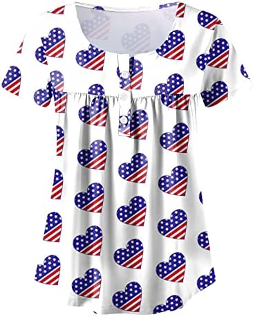 נשים אימון יום העצמאות העליון לנשים בתוספת גודל אמריקאי 4 של יולי מודפס חולצת ספורט חולצות חבילה