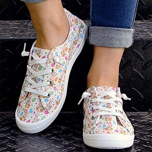 נעלי נעלי ספורט של RBCulf לופר לנשים דירות מצוירות חמודות נעלי בד.