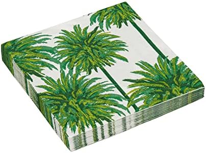 ארוחת ערב מפיות נייר מפיות דקורטיביות למסיבת לואו, נושא חוף נושאי חוף הוואי כפות עיצוב טרופיות 8 x 8 חבילה של 20