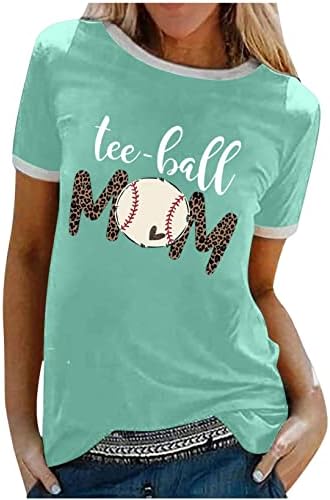כדור בייסבול אמא חולצה נשים מצחיק בייסבול גרפי טיז נמר מכתב הדפסה קצר שרוול חולצות אמא של יום חולצות