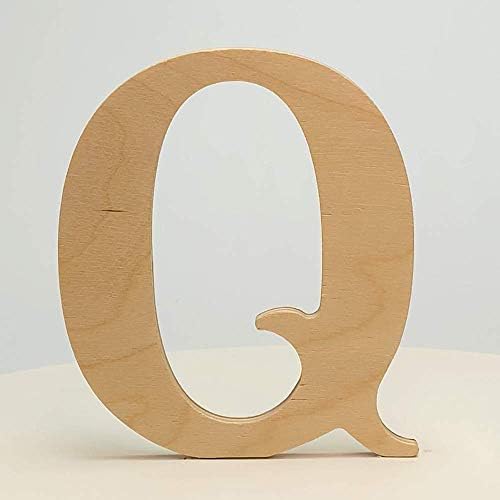 מכתב עץ בגודל 4 אינץ 'Q - חתוך מדיקט ליבנה בלטי, אות העץ בגודל 4 אינץ' מוכנה לציור או לקישוט. לעיצוב