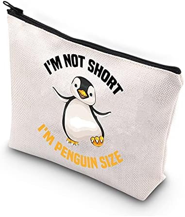 מתנת פינגווין מצחיקה מתנה חובב פינגווין מתנה אני לא קצרה אני תיק איפור בהשראת פינגווין בגודל פינגווין