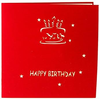כרטיסי יום הולדת תלת -ממדיים, עוגת יום הולדת כרטיס יום הולדת שמח גלויות קופצים כרטיסי ברכה לייזר חתוך כרטיסי
