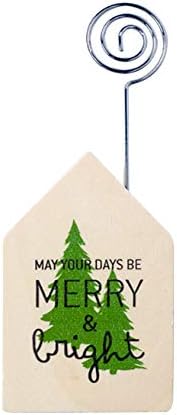 LETUWJ לחג המולד מחזיקי כרטיסי עץ מספר שולחן עומד עץ חג המולד 5x16 סמ