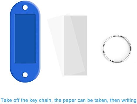 סיאסקי 28 יחידות מפתח תגים, בשלל צבעים פלסטיק מפתח תוויות תגים עם פיצול טבעת תווית חלון עבור מפתח תגיות
