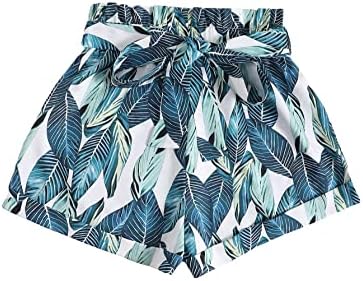 Gorglitter Tropical Tropical Print מכנסיים קצרים בקצרים בקיץ המותניים המותניים הקיץ