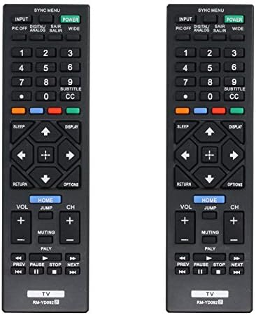 החלפת שליטה רחוקה של 2-Pack RM-YD092-תואם ל- Sony KDL24R400A 24 DIAG. LED HDTV TV