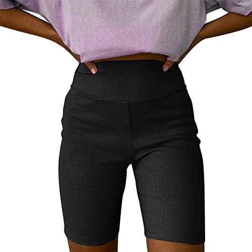 GDJGTA נשים גדולות בצבע אחיד ספורט רכיבה על אופניים אופנה מותניים גבוהים מכנסיים ישר מכנסיים לנשים