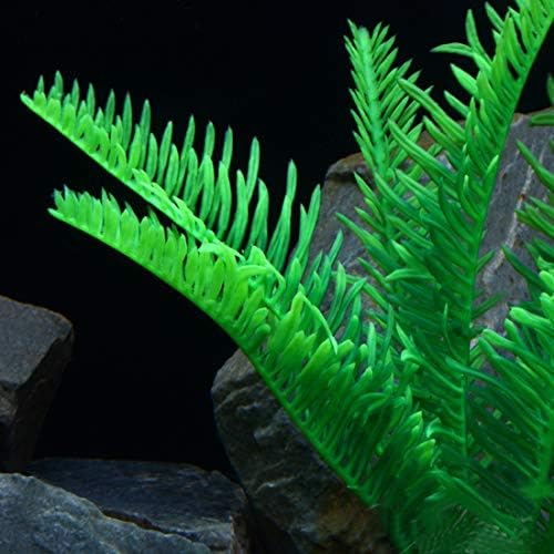 צלמיות דשא מלאכותי עץ צמח דשא קישוט אקווריום דגי טנק נוף, גודל קטן: 12.0 איקס 17.0 סנטימטר