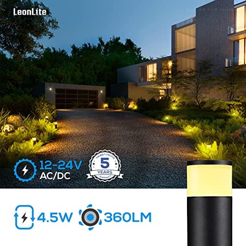 Leonlite מתח נוף נוף נוף נוף אור 4 חבילה עם חבילה עם נוף נוף נוף LED 5CCT אור 4 חבילה, 12 וולט AC/DC אורות