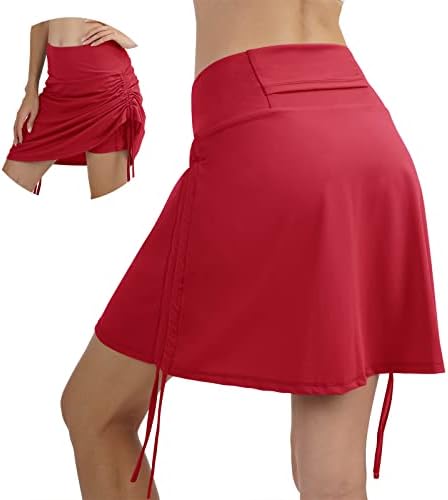 חצאיות טניס של פייוגו לנשים חצאיות גולף קפלו עם מכנסיים קצרים וכיסים לבוש ספורטס ספורטס מותניים גבוה לאימון
