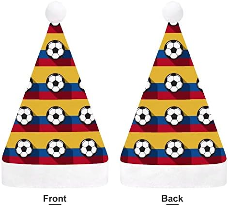 קולומביה כדורגל כדורגל דגל חג המולד כובע סנטה קלאוס כובעי קצר קטיפה עם לבן חפתים לגברים נשים חג המולד חג