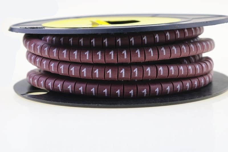 סמני כבלים EC-1 אות 0 עד 9 500 יחידות לקוטר תיל 2.6 ממ. ממ ~ 4.2 מר סמני חוט כבלים