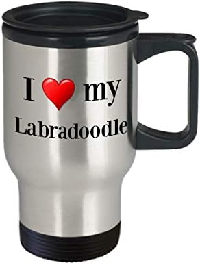 ספל נסיעות Labradoodle - מפלדת אל חלד מבודדת תרמית Labrador Retriever Poodle Mix Mix Lover Lover