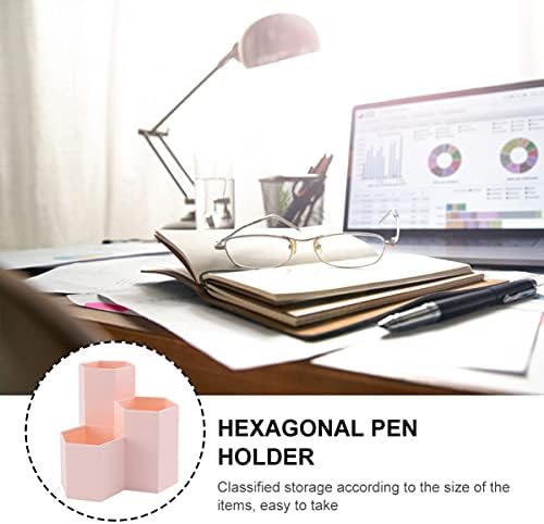 שולחן עבודה ארגונית מחזיק עט עיפרון כוס שולחן משושה איפור מברשת ארגונית מכתבים אחסון מיכל עבור משרד בית בית
