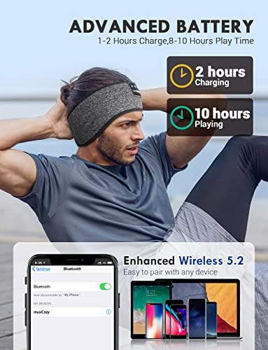 אוזניות שינה של LC-Dolida Bluetooth, אוזניות סרט ספורט אלחוטי עם רמקולי סטריאו HD דקים מושלמים לשינה,