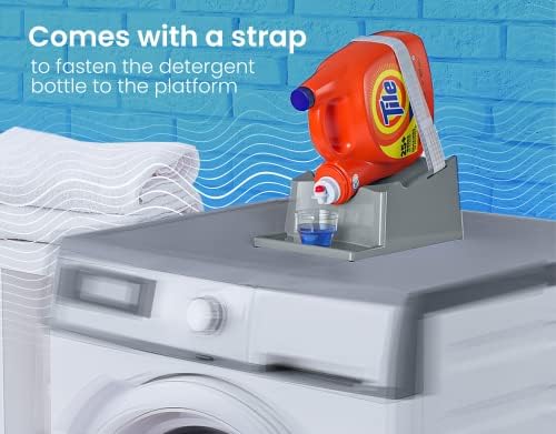 תחנת סבון כביסה של Skywin - מחזיק כוס חומר ניקוי כביסה לסבון סבון - לוכד סבון כביסה עם רגלי גומי נגד החלקה