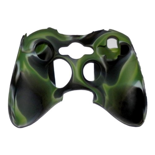 eforbuddy silicone סיליקון סך מגן מכסה לבקר Xbox 360, דפוס CAMO, שחור, ירוק