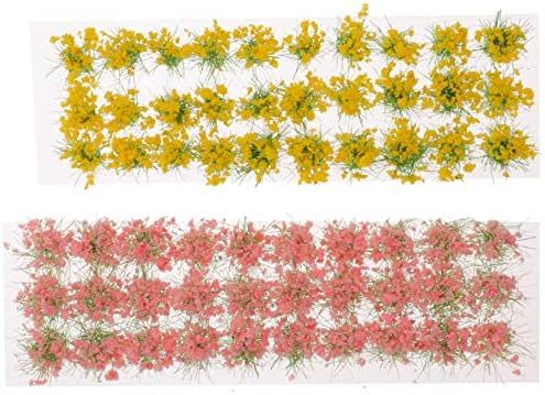 יארדווה 2 גיליונות מדומה דגם ציצית פרחים מדומה קישוט קישוט שולחן חול קישוט שולחן