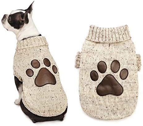מעיל כלבים אברדין סוודרים דמוי עור דמוי עור גולף גולף סרוג אקרילי חם