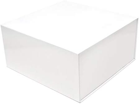 קופסא מתנה מגנטית-15 מארז קופסאות מתקפלות לבנות עם סגירת מכסה בתפזורת, אריזות קרטון יוקרתיות לבוטיקים, עסקים