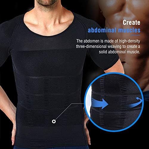 חולצת דחיסה חלקה ללא הרזיה לגברים חולצת דחיסה חלקה בקרת בטן בגדי גוף דקים יותר גופיית גינקומסטיה