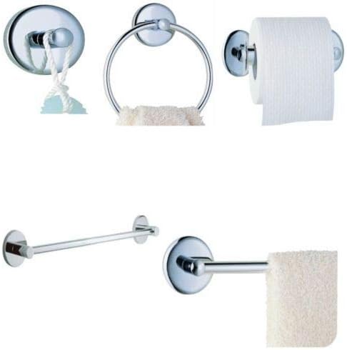 פלומב ארה ב 4-חתיכה חומרת אמבטיה אבזר סט, כולל מגבת בר, מחזיק נייר טואלט, מגבת טבעת וו חלוק, כרום