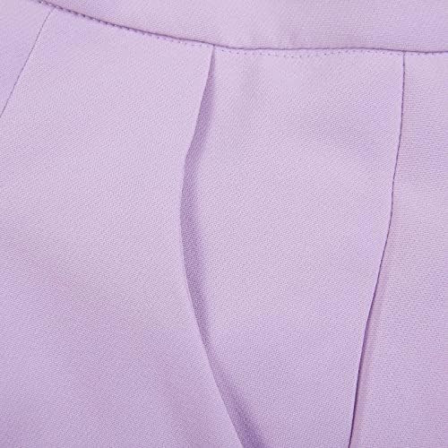 תלבושות 2 חלקים לנשים בלייזר צבע אחיד ללא שרוולים עם מכנסיים קצרים