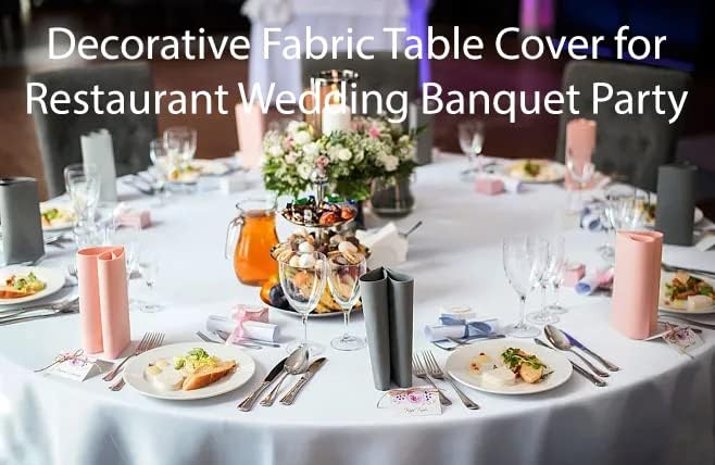 6 חבילה לבן עגול מפת שולחן-90 אינץ-רחיץ פוליאסטר שולחן בד דקורטיבי בד שולחן כיסוי לחתונה / מסעדה/אירועים/מסיבה