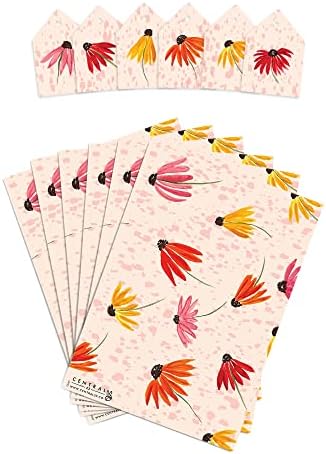 23 פרחוני גלישת נייר עבור בנות-6 גיליונות של מתנה לעטוף עם תגים-קונפלואר - ורוד מתנה לעטוף עבור