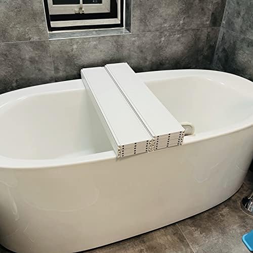 מגש אמבטיה פנגפנג, בידוד עמיד בחום לוחות רחצה PVC, כיסוי אחסון אבק אבק מתקפל לרוב אמבטיות, מעובה 1.2