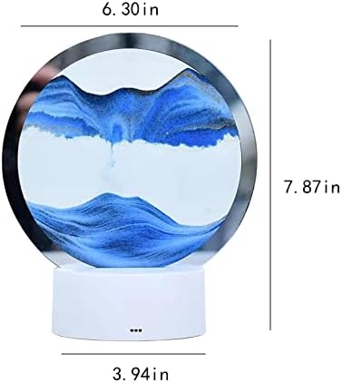 jintao 3d נעים אמנות חול, 360 ° סיבוב עגול זכוכית עגול ים עמוק שעון שעון חול, תלת מימד מנורת שולחן אמנות חול